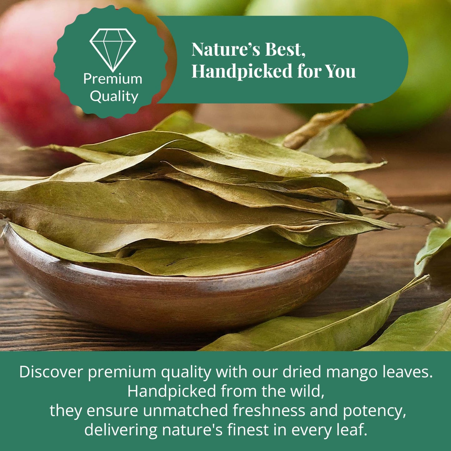 Akshit Dried Mango Leaves Loose Leaf Tea, Non-GMO, Caffeine-Free, 2.6oz