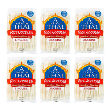 A Taste of Thai Rice Noodles - Classic Stir-fry, Soup & Stew Noodles, Non-GMO, Gluten-free, 16oz Pack of 6