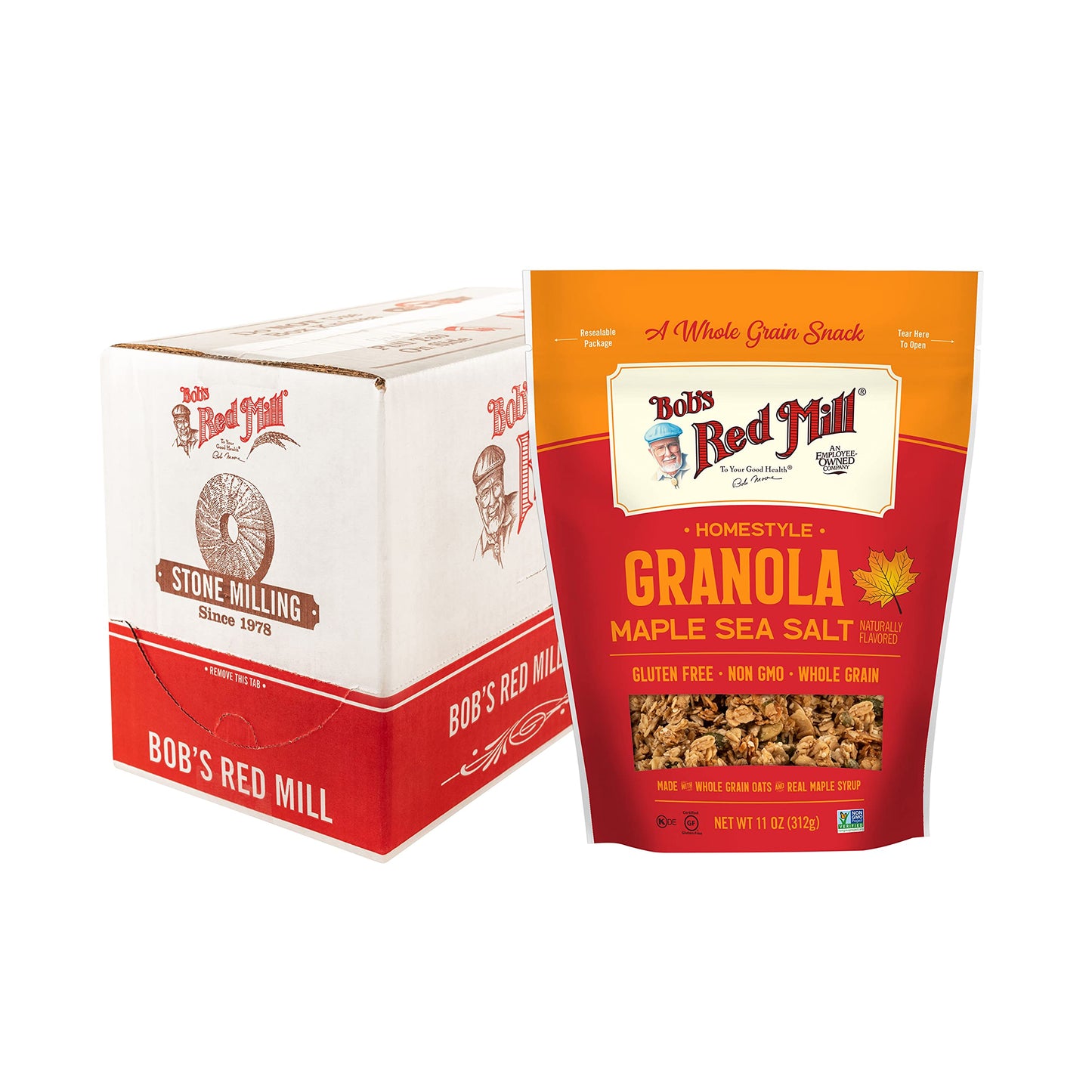 Bobs Red Mill Pan-Baked Granola Maple Sea Salt, 11 Ounce (Pack of 2)