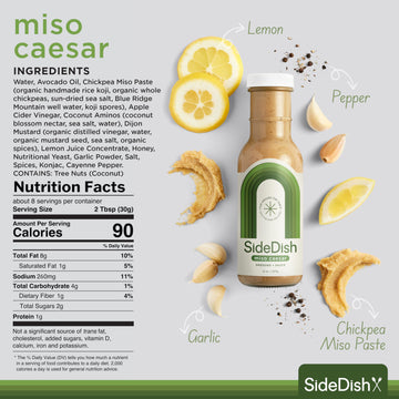 Miso Caesar Dressing (Pack Of 3) - Seed Oil Free Salad Dressing Made W/Avocado Oil - Refined Sugar Free, Dairy & Gluten Free Dip