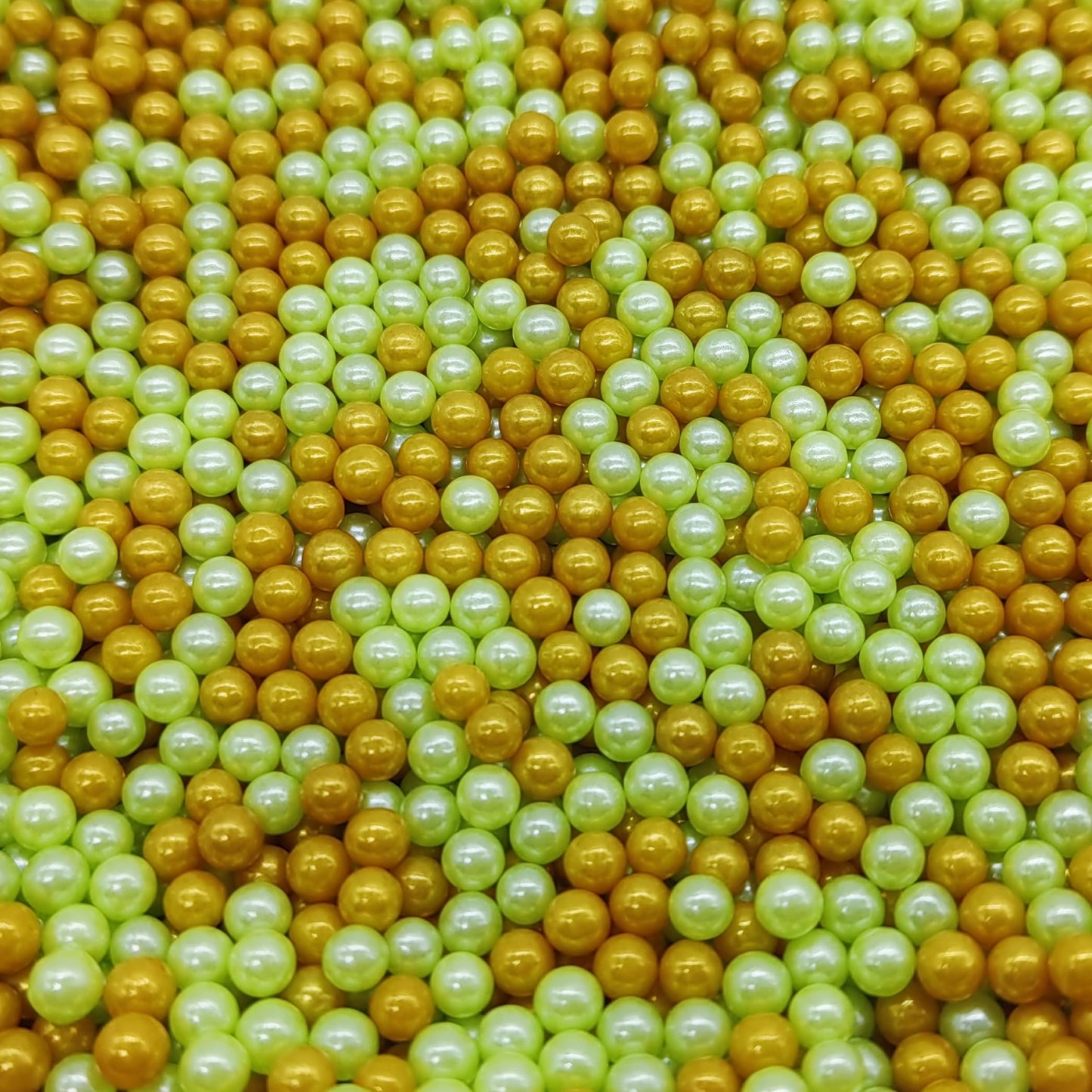 Edible Light Green & Gold Pearl Sugar Sprinkles Candy 4Mm Mini Pearls Cake Decorations Cupcake Toppers Cookie Decorating Perfect