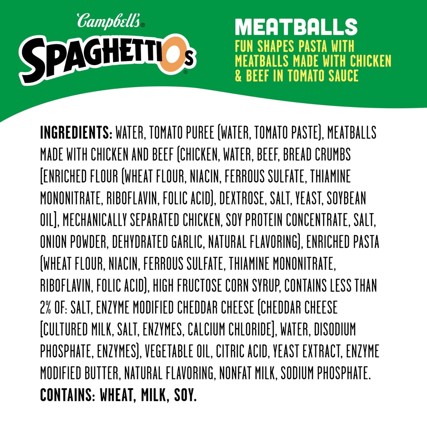 SpaghettiOs Canned Pasta with Meatballs, 15.6 oz Can, Pack of 1, Model 200000023315
