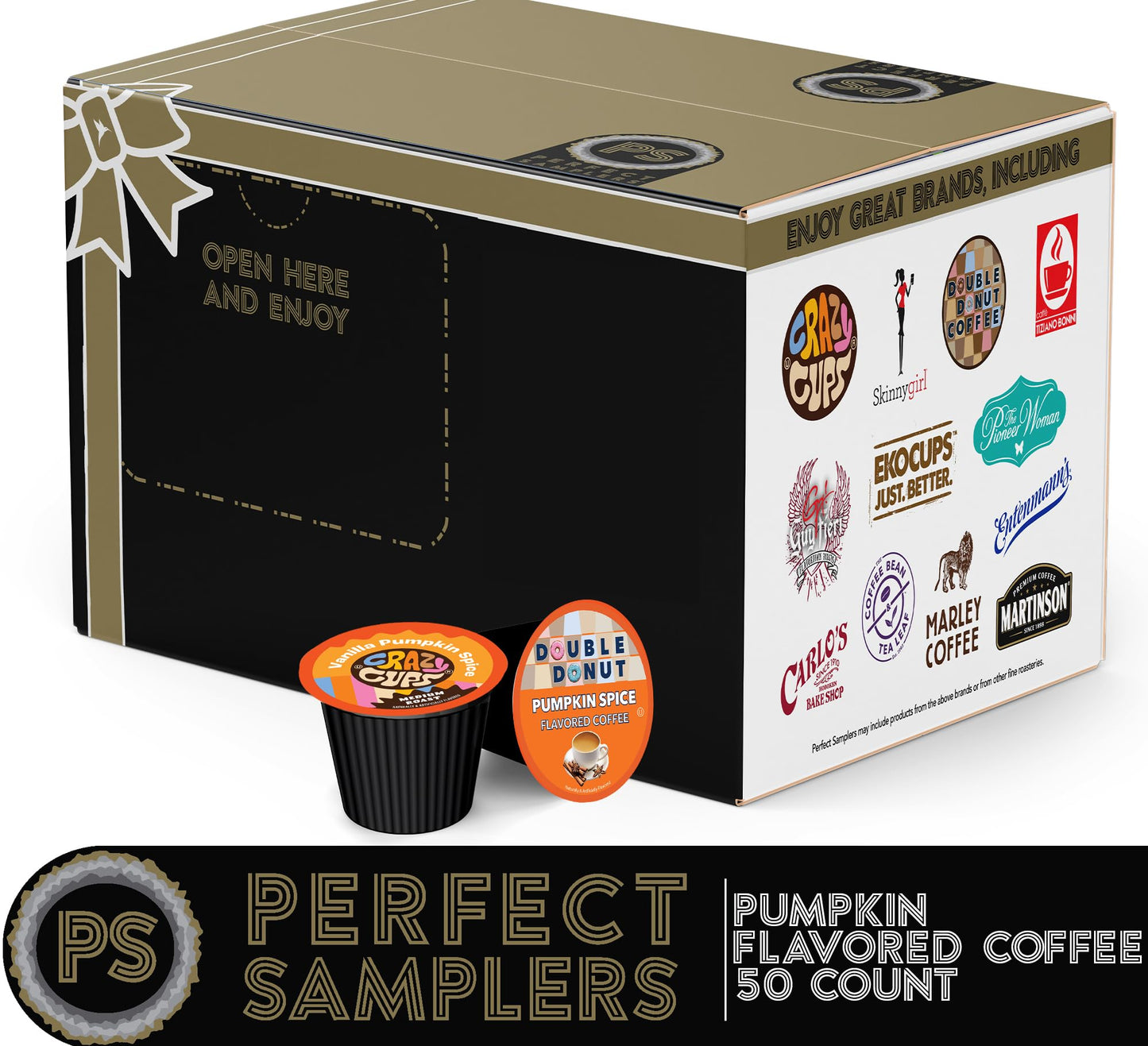 Perfect Samplers Pumpkin Spice Coffee Pods Variety Pack, Medium Roast, 50 Count for Keurig K Cups