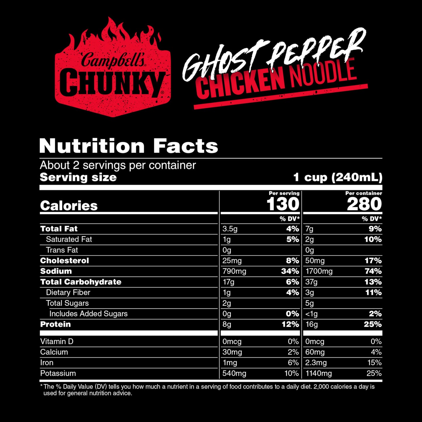 Campbells Chunky Soup, Ghost Pepper Chicken Noodle Soup, 18.6 oz Can
