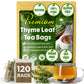 Tog999, Enhanced 120 Thyme Leaf Tea Bags, 100% Natural & Pure. Loose Leaf Thyme Herbal Tea. No Sugar, No Caffeine, No Gluten, Vegan.