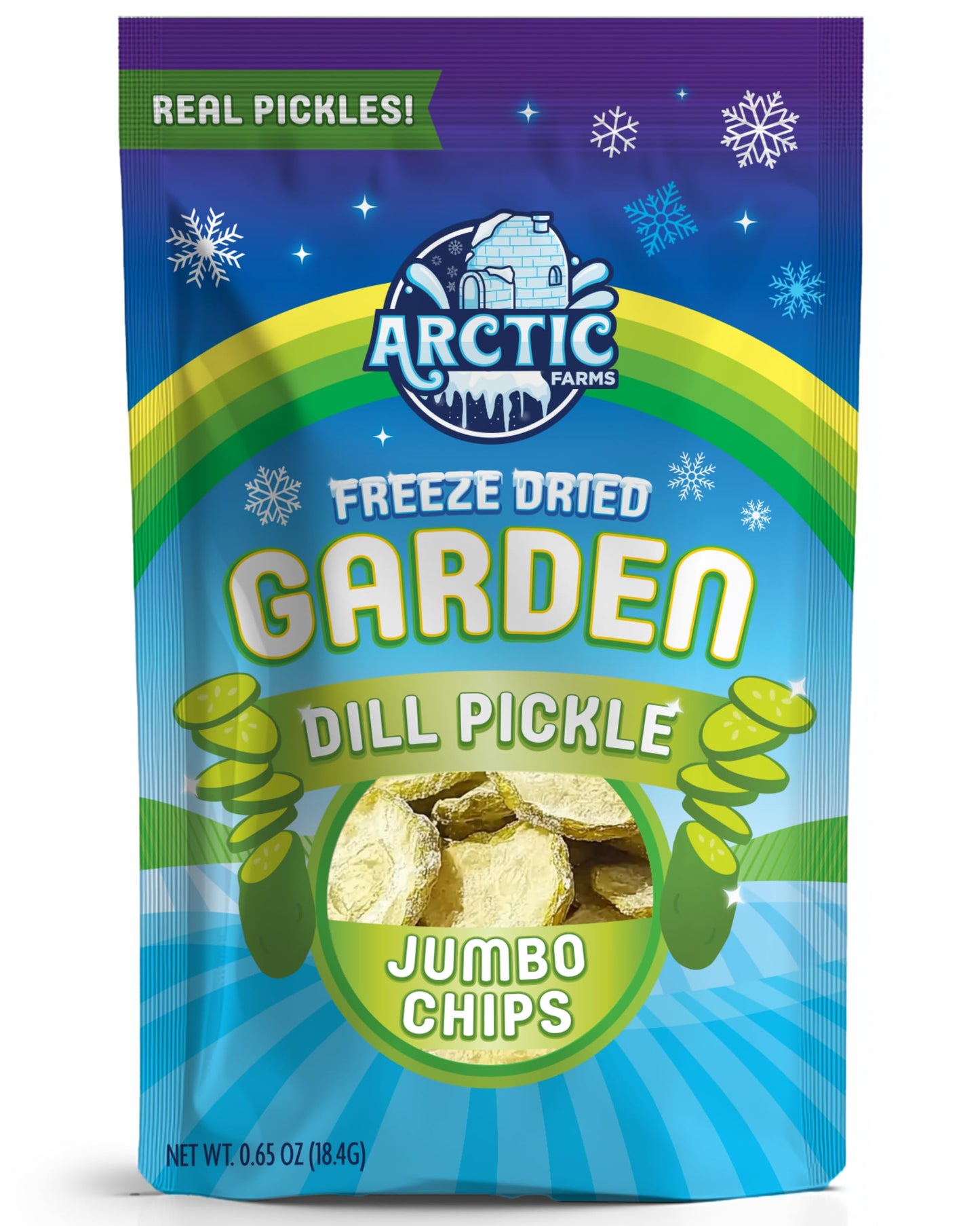 Arctic Farms Freeze Dried Kosher Dill Pickle Jumbo Chips (Large Bag)