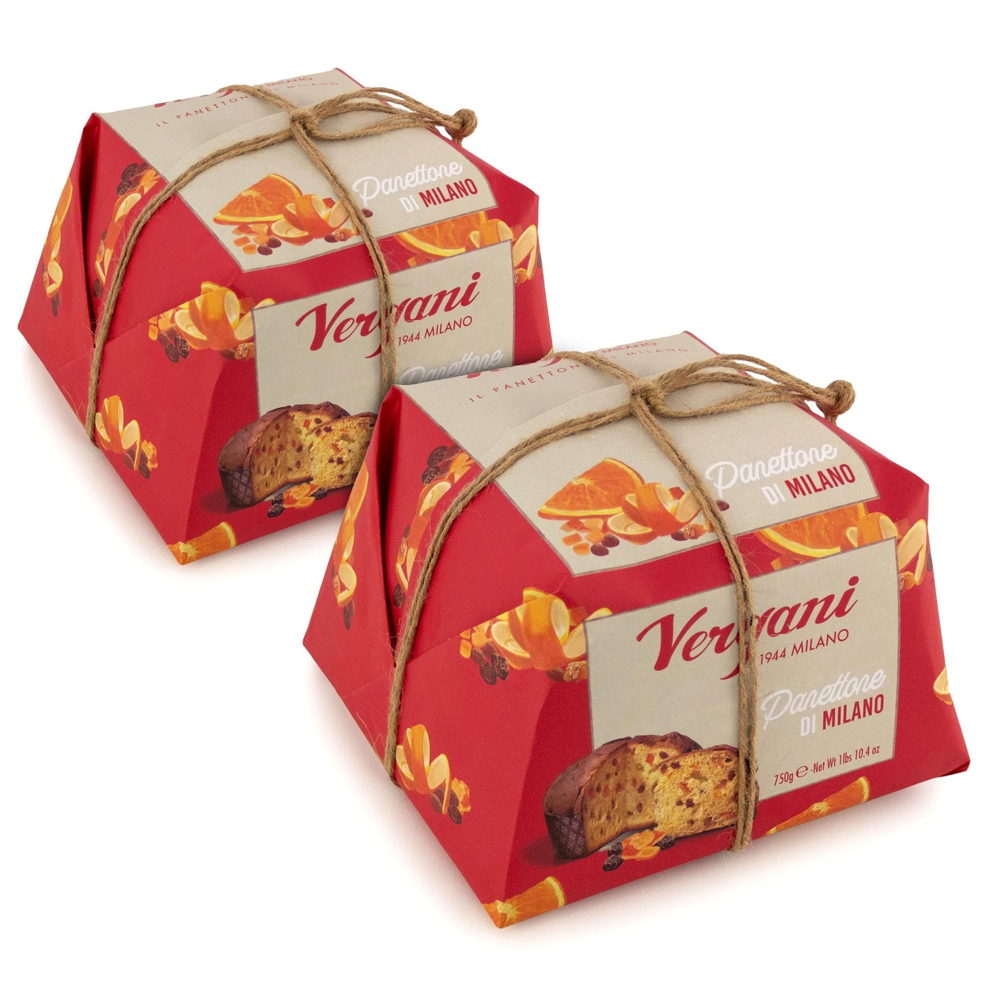Vergani Classic Panettone, Pack Of 2 - Artisan Holiday Bread, Festive Dessert, Enhanced Gift, Traditional Baked Loaf - 750G (1.65 Lb) X2