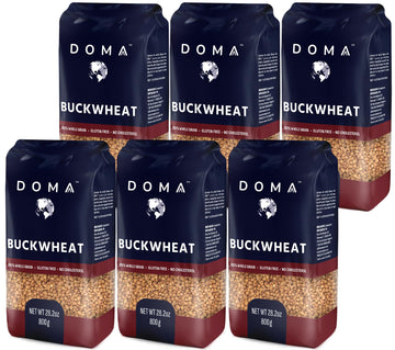 Doma Toasted Buckwheat Groats 10.5Lb (6?1.76Lb  108 Servings) Gluten-Free  Top-Grade Whole Grain For Porridge  Kasha  Side Dishes  Milling Into Flour  5G Protein/Serving  Non-Gmo