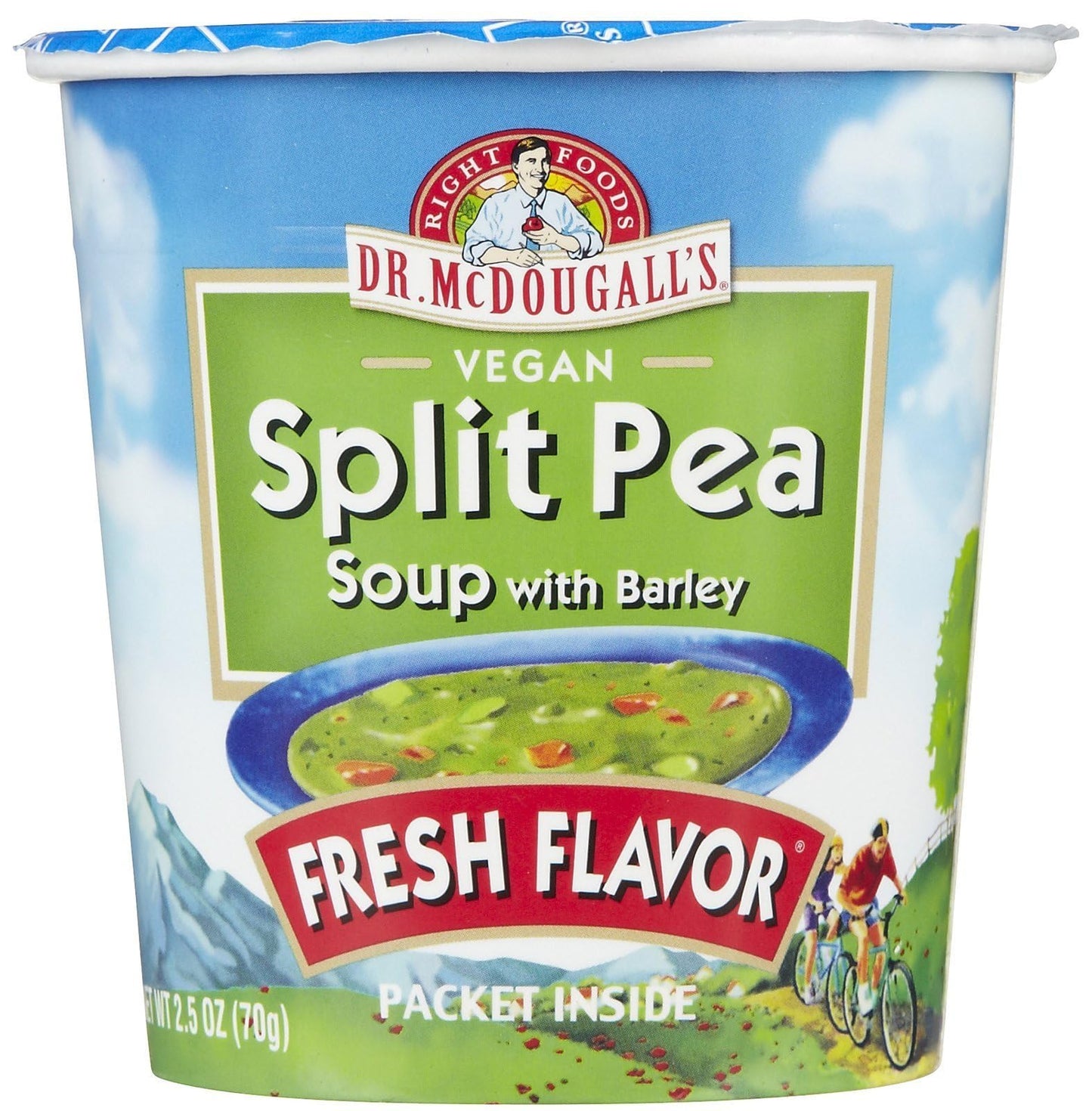 Dr Mcdougalls, Soup Bgcup Split Pea Barley, 2.5 Oz, (Pack Of 6)