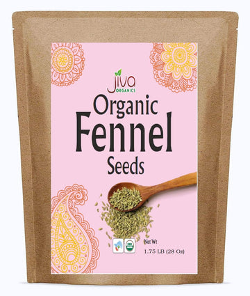 Jiva Organic Fennel Seed 1.75 LB HUGE Bulk Bag, Bulk Whole Fennel Seeds for Fennel Tea and Cooking - Non Irradiated, Non-GMO