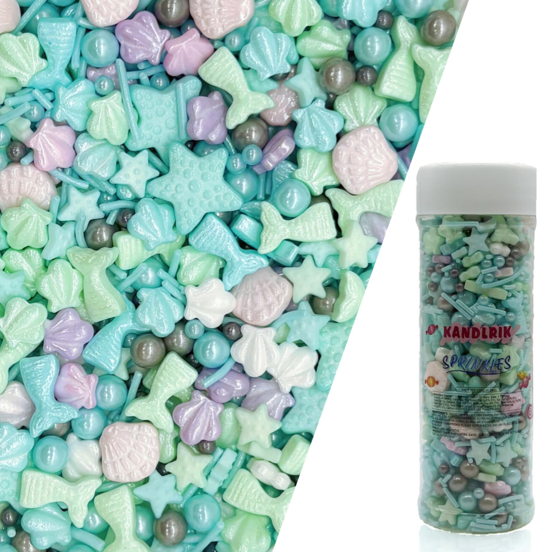 Ocean Sprinkles Candy Mix Size Edible Pearls Cake Decorations Cupcake Toppers Cookie Decorating Perfect for Wedding Party Valent
