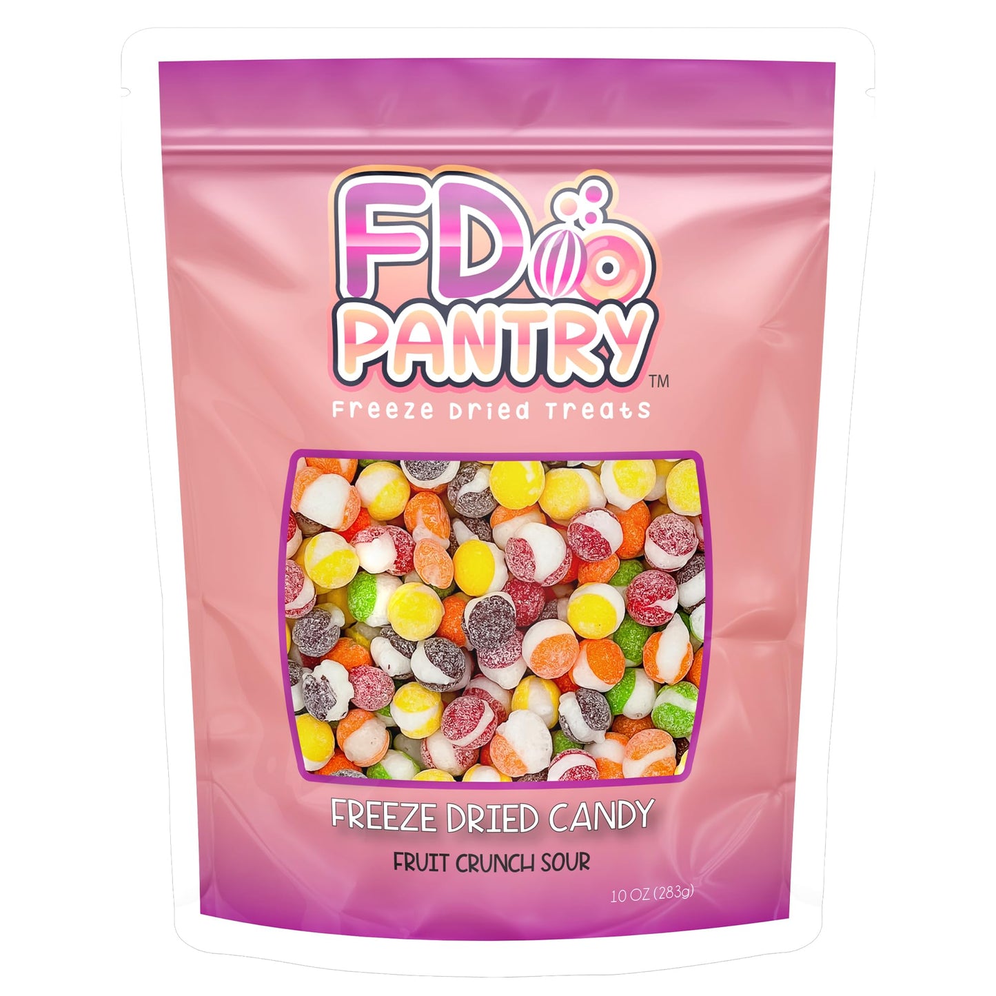 Fruit Crunch Sour - Freeze Dried Candy, 10 Oz - Assorted Sour Flavors, Large Pouch - Ideal Gift Snack Treat