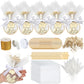 AceOrbit 50 Sets Wedding Almond Candy Favors for Guests Include Ring and Tulle Bag DIY Marzipan Souvenirs for Engagement Bridal 
