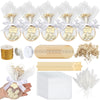 AceOrbit 50 Sets Wedding Almond Candy Favors for Guests Include Ring and Tulle Bag DIY Marzipan Souvenirs for Engagement Bridal 