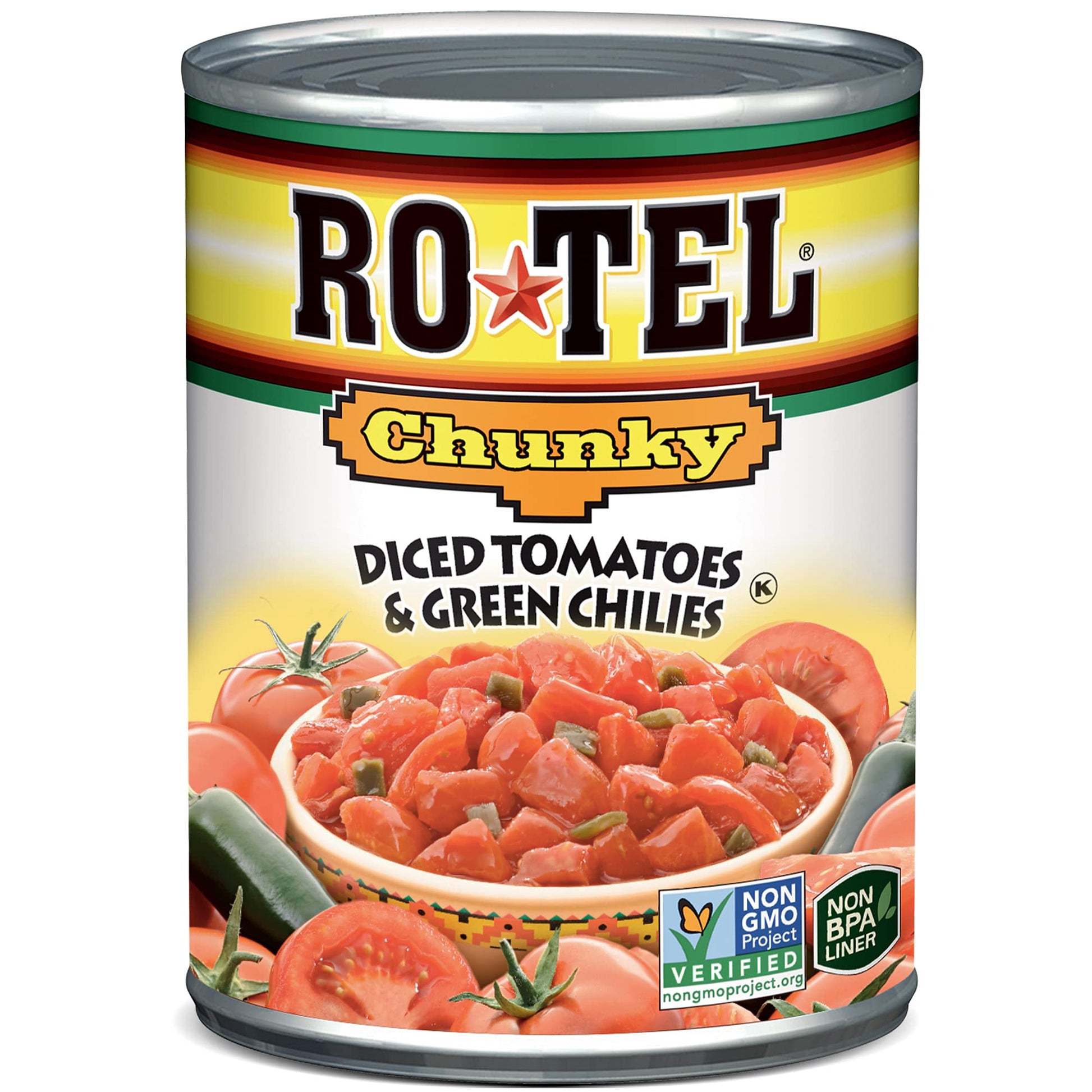 Rotel Chunky Diced Tomatoes And Green Chilies, 10 Oz. (Pack Of 12)