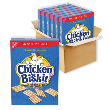 Chicken In A Biskit Original Baked Snack Crackers, Family Size, 6 - 12 Oz Boxes