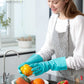 Pacific Ppe 4 Pairs Reusable Dishwashing Cleaning Gloves With Latex Free, Cotton Lining, Kitchen Gloves, Green, Large