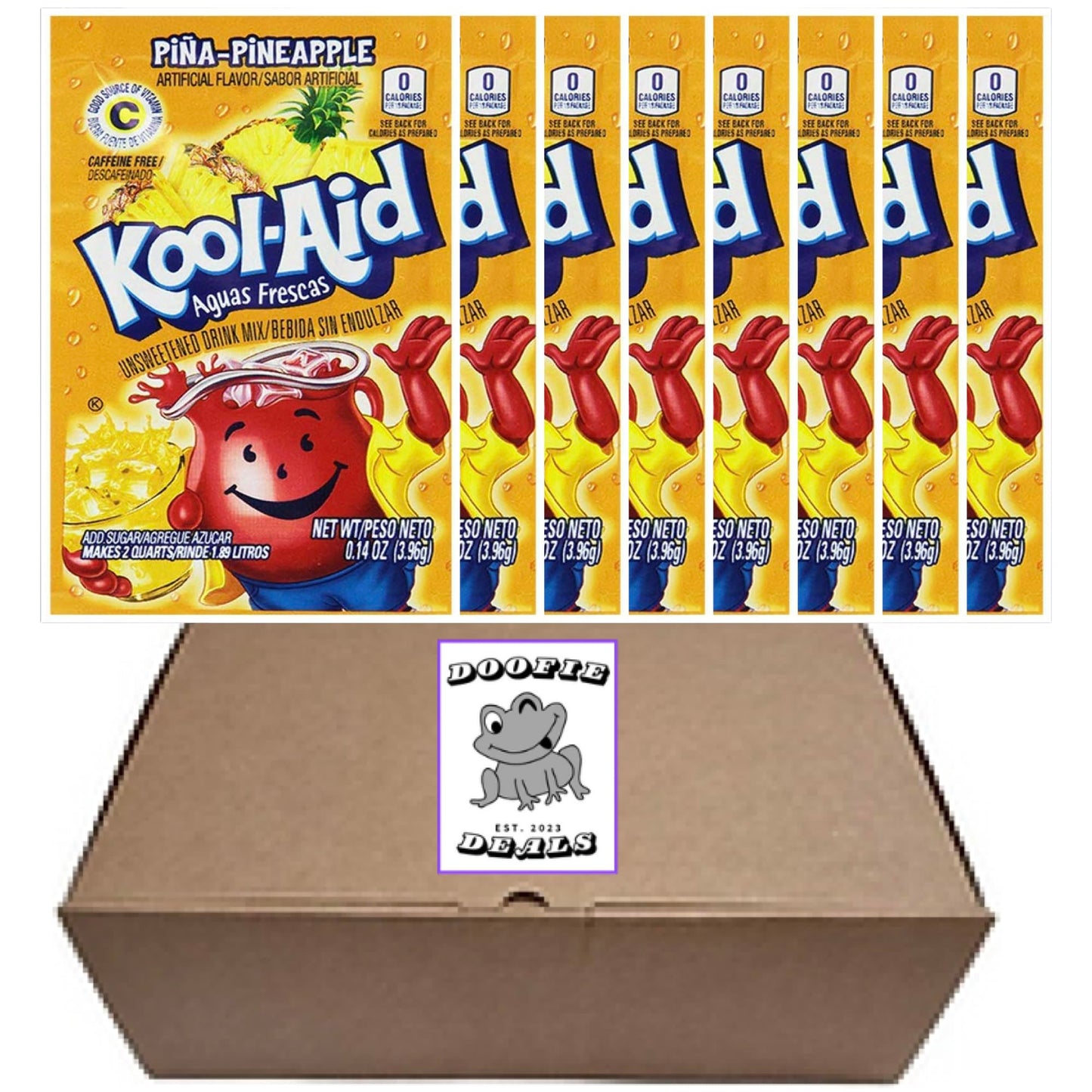 Doofie Deals Kool-Aid Drink Mix - Pina Pineapple - 8 Packets - 0.38 Ounce Each