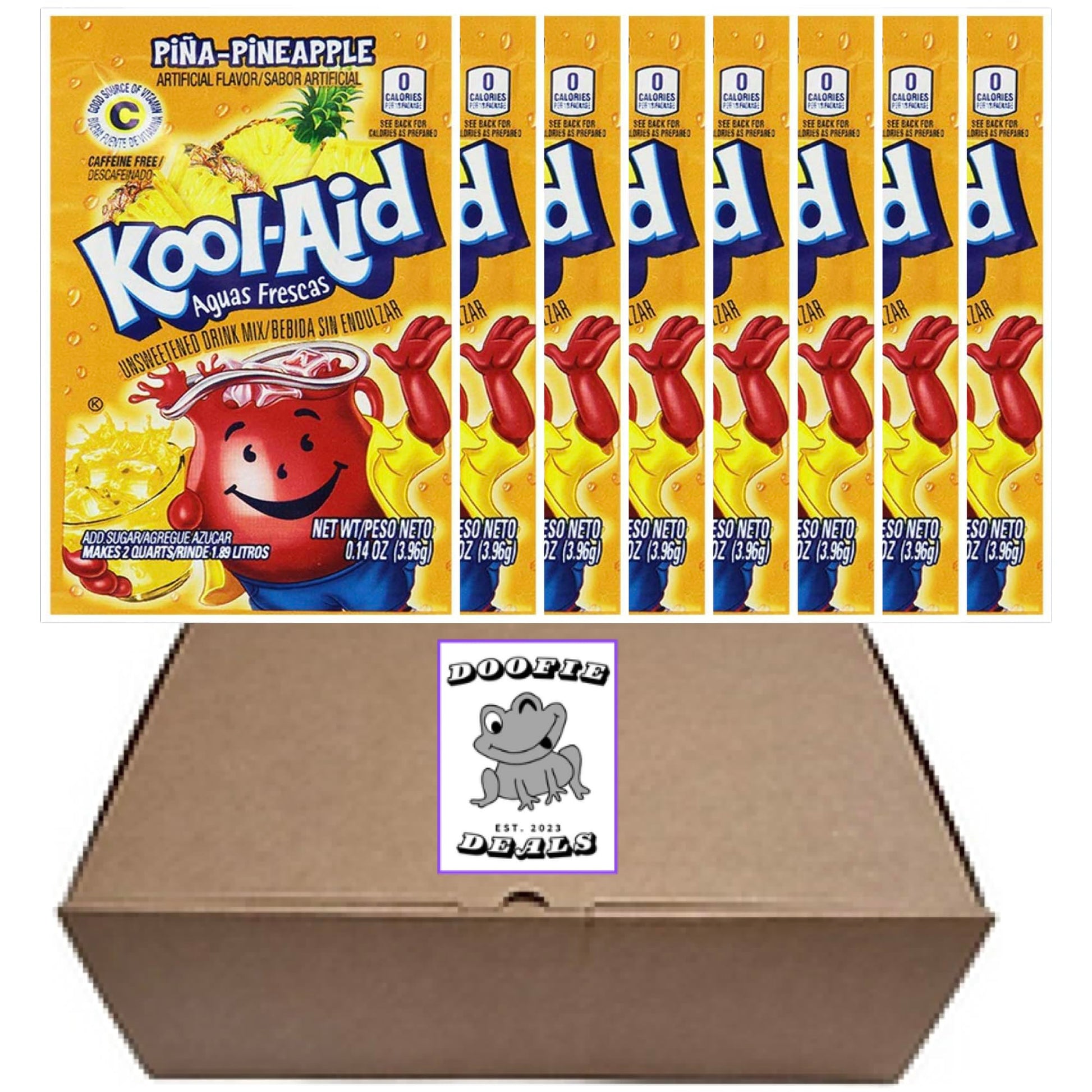 Doofie Deals Kool-Aid Drink Mix - Pina Pineapple - 8 Packets - 0.38 Ounce Each