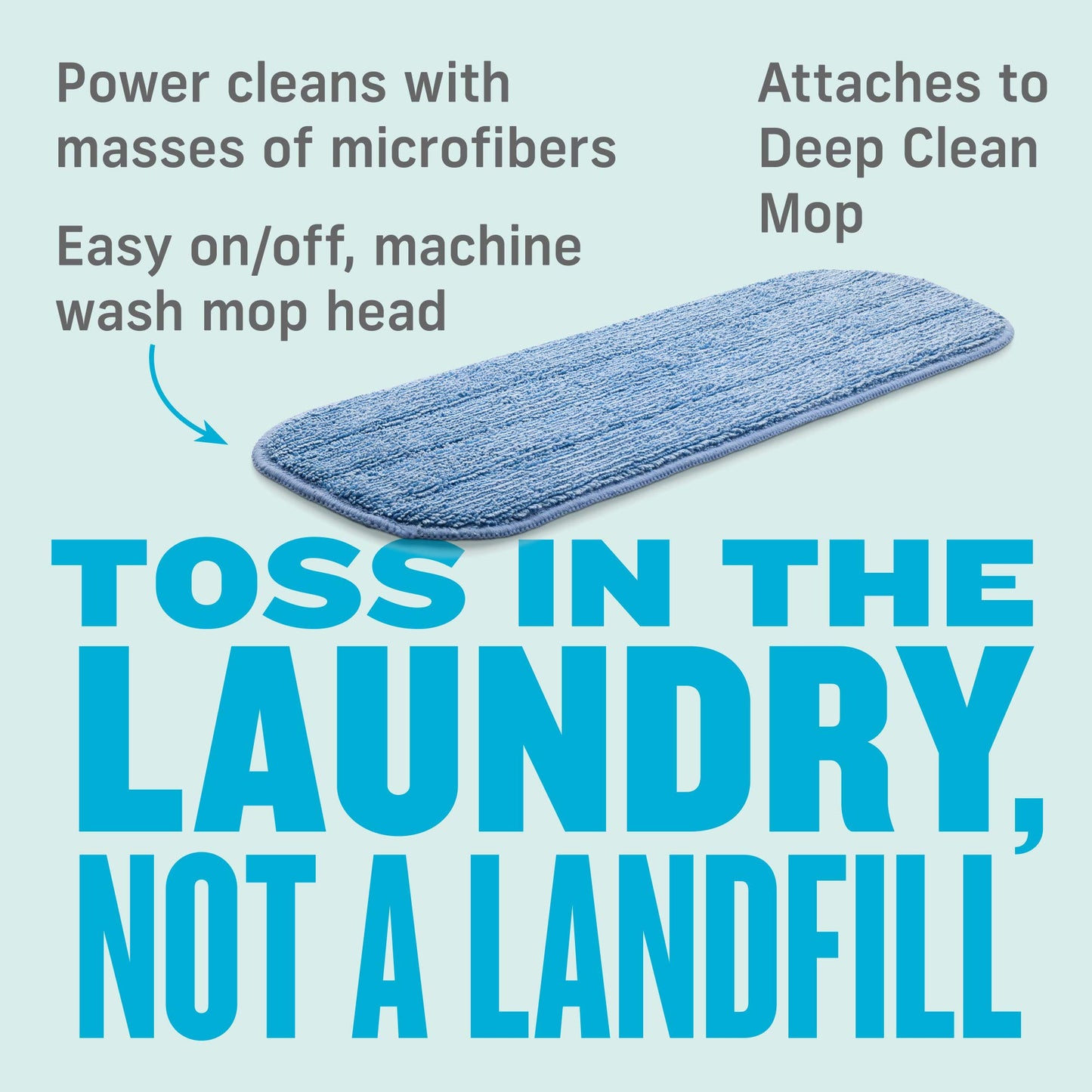 E-Cloth Deep Clean Mop Head, Reusable Damp Microfiber Mop Head, 300 Wash Guarantee, 1 Pack