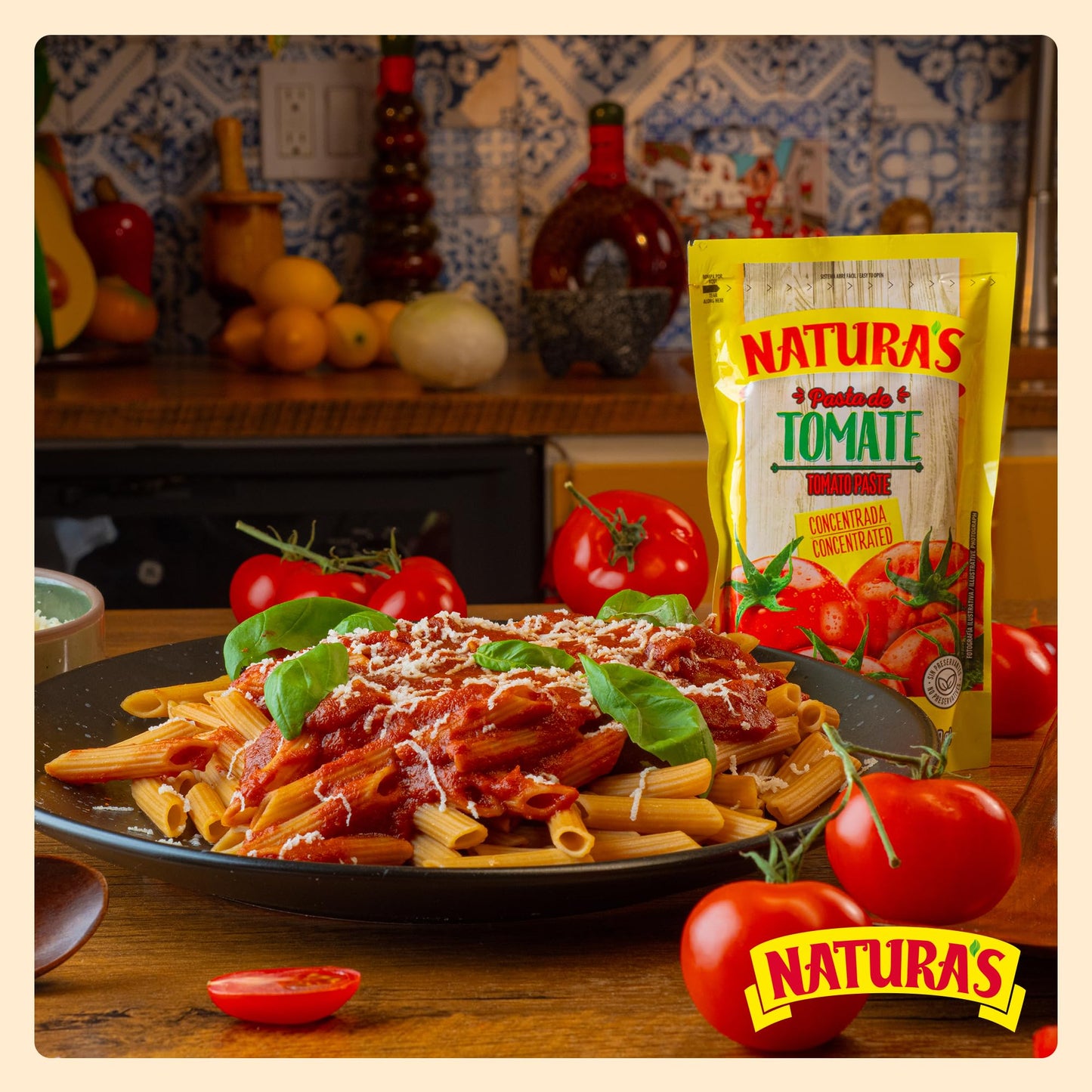 Naturas Natural Tomato Paste, Heat-and-Eat Tomato Paste, 7.1 Oz (Pack of 24)