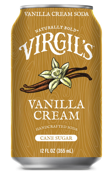 Virgils Handcrafted Vanilla Cream Soda - Creamy Bold Flavor - 12oz Cans  24 Pack