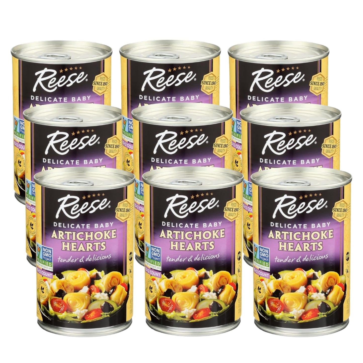Reese Delicate Baby Artichoke Hearts, 14-Ounces (Pack of 12)