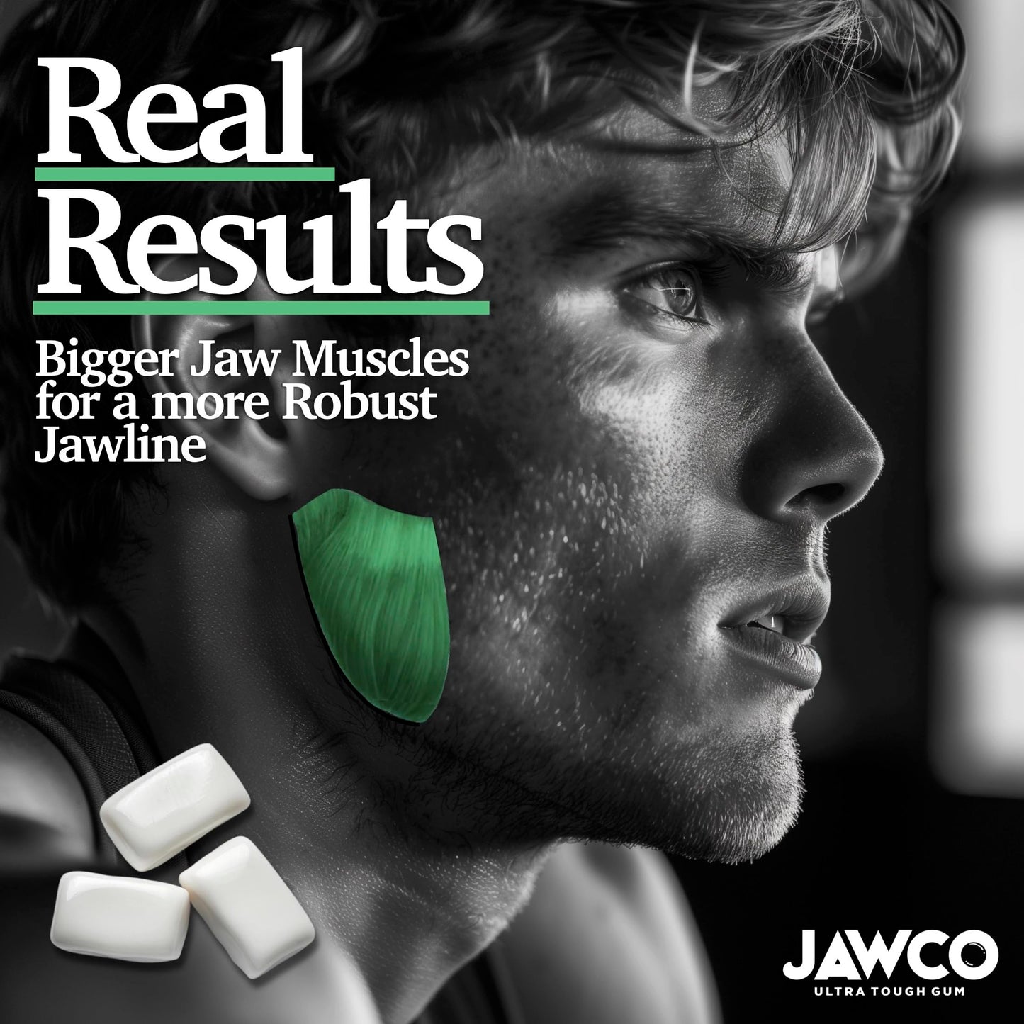 Jawcko Ultra-Tough Jawline Chewing Gum | Get A Stronger, Squarer Jawline | Mighty Mint Jaw Training Hard Gum | Chisel, Sculpt, Tone Your Jaw | 15X Hardness | Facial Fitness Mewing Gum | 40 Pieces/Pack