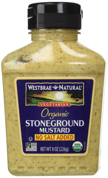 Westbrae Natural Stoneground Mustard No Salt Added 8 Oz