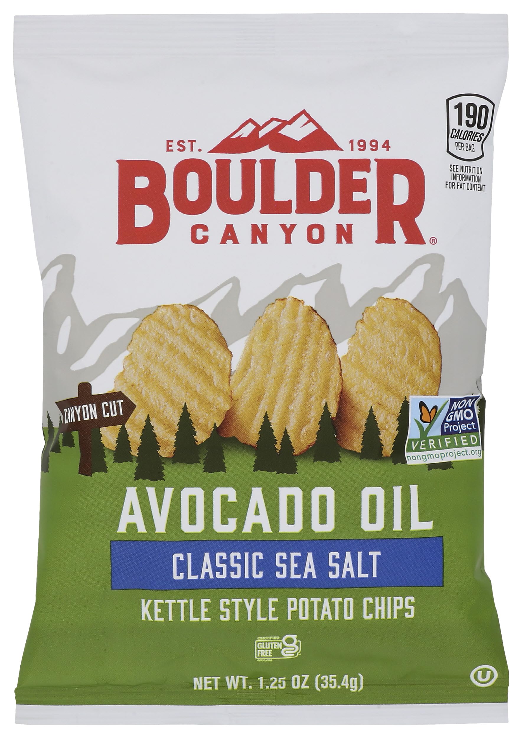 BOULDER CANYON Classic Sea Salt Avocado Oil Potato Chips, 1.25 OZ