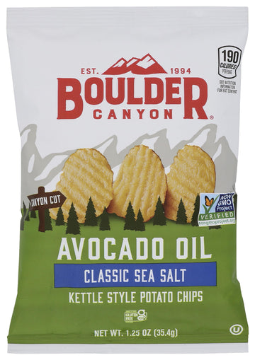 BOULDER CANYON Classic Sea Salt Avocado Oil Potato Chips, 1.25 OZ