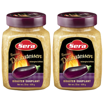 Sera Roasted Delicatessen Roasted Eggplant 23 Oz | Ready to Serve Precooked Eggplant | Smokey Flavor | Perfect for Grilling, Veg