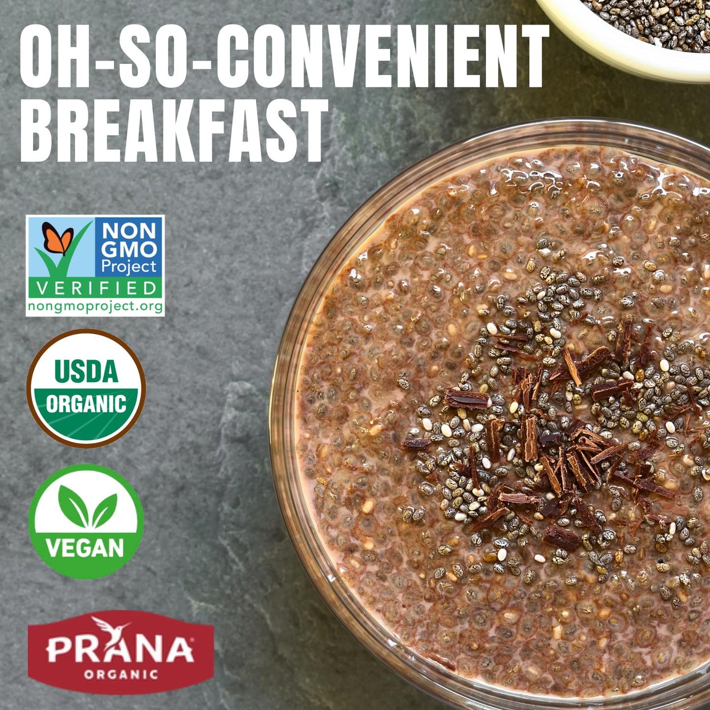 Prana Organic Overnight Chia with Oats Chocolatey Dream | Rich in Fiber & Protein, Vegan, Non-GMO | Fairtrade Chia Pudding - 10.