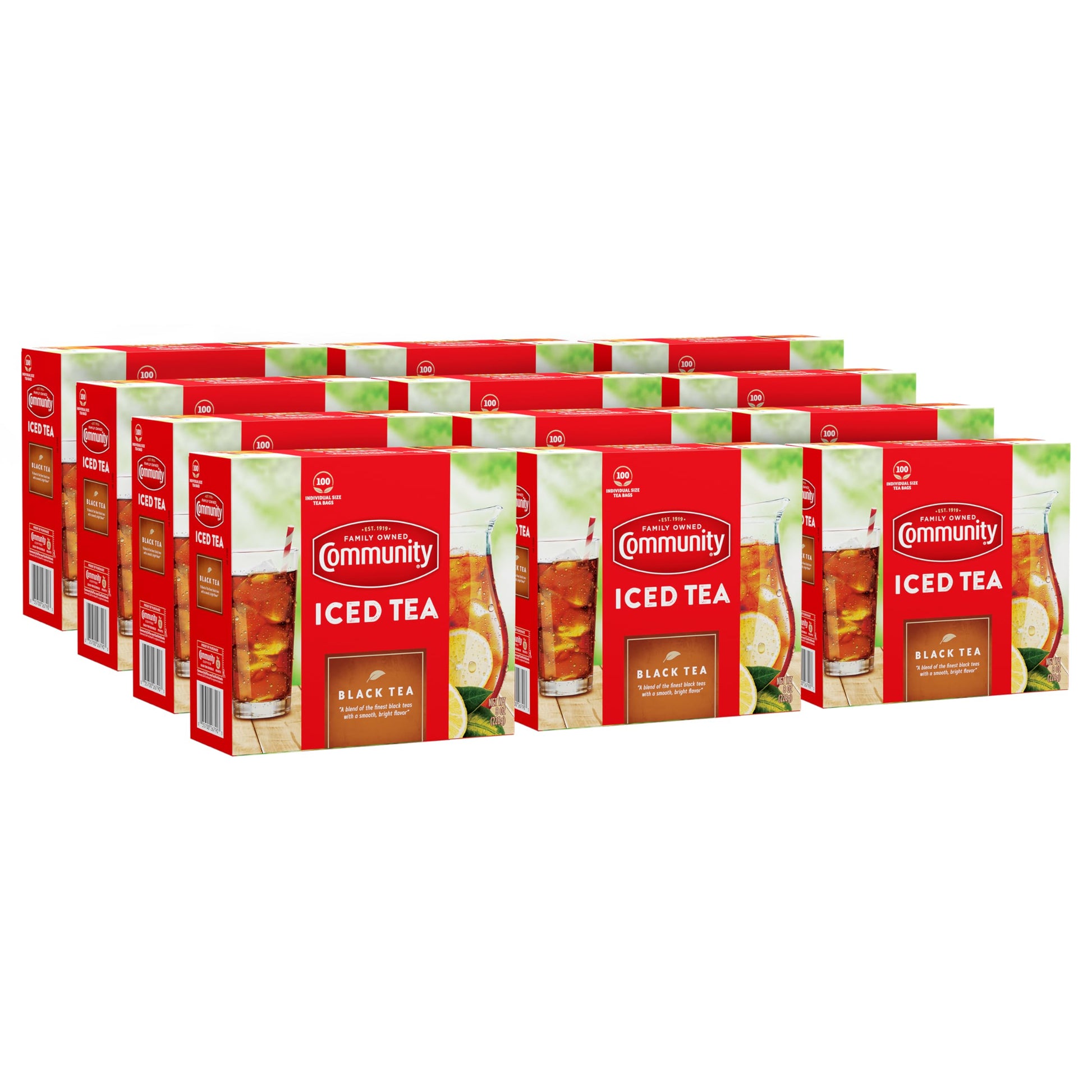 Community Coffee Porch Breeze Orange Pekoe Cut Black Tea Bags  Individual Cup Size  100 Count (Pack Of 12)
