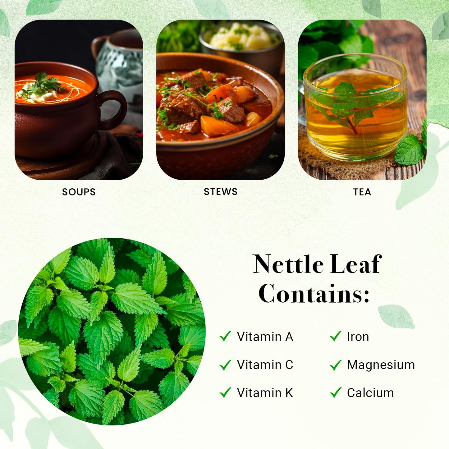 Stinging Nettle Leaves Dried 1 Lb | Cut And Sifted | Loose Nettle Leaf Herb Bulk | Non- Gmo, Ethically Sourced | By Yogis Gift®