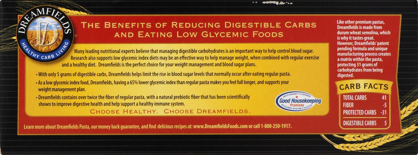 Dreamfields Lasagna, 13.25 OZ - Delicious Low-Carb Pasta, Perfect for Healthy Meals, Gluten-Free Option, 1 Pack