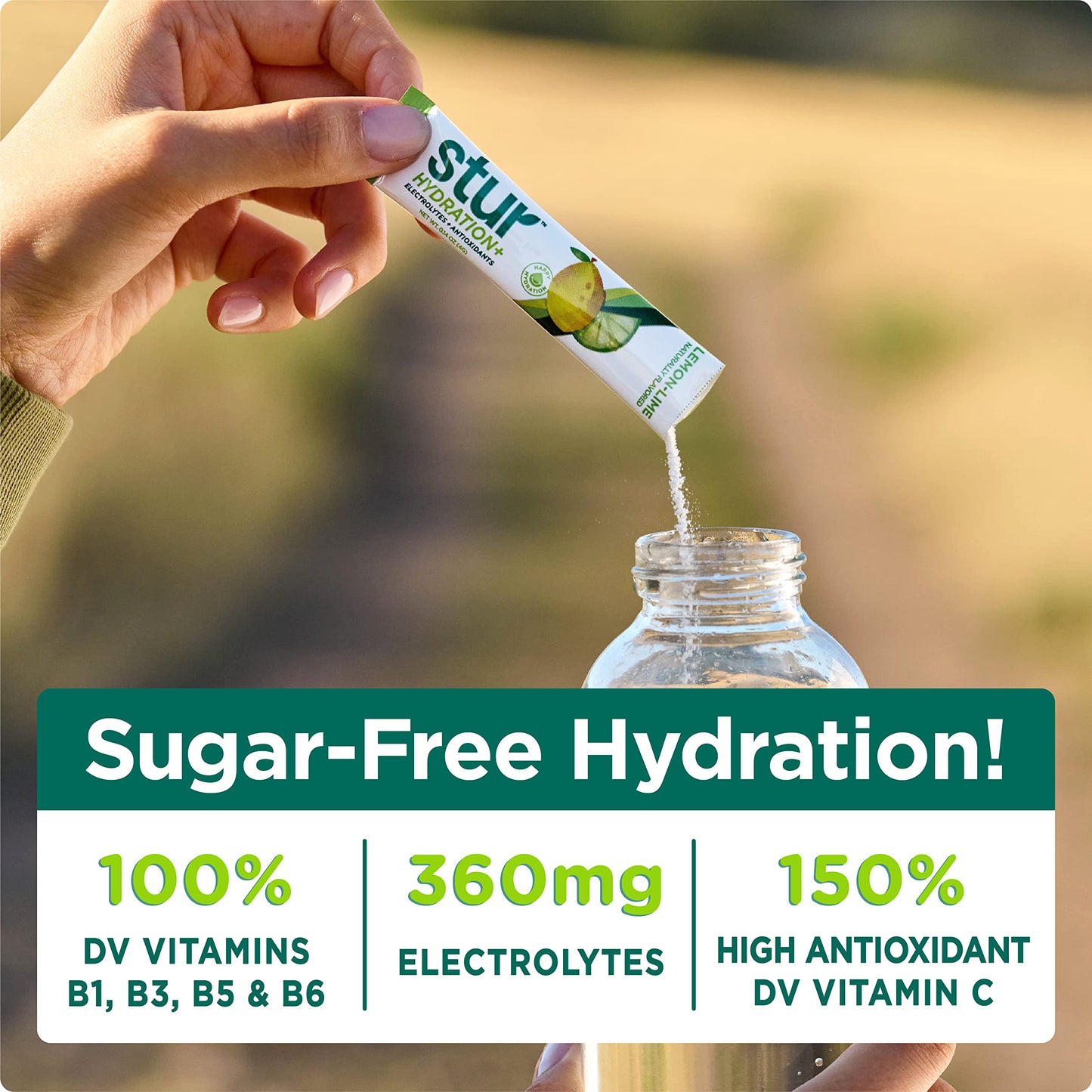 Stur Electrolyte Hydration Powder | Variety Pack| High Antioxidants & B Vitamins | Sugar Free | Non-Gmo | Daily Hydration & Work