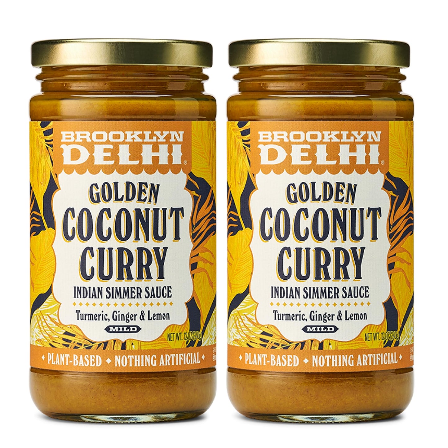 Brooklyn Delhi Golden Coconut Curry | Indian Simmer Sauce With Turmeric, Ginger, Lemon, & Coriander | Mild Enough For A Kid, Fla