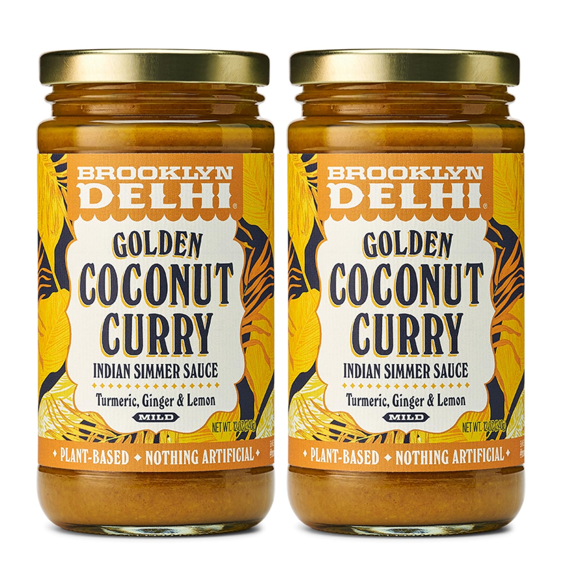 Brooklyn Delhi Golden Coconut Curry | Indian Simmer Sauce With Turmeric, Ginger, Lemon, & Coriander | Mild Enough For A Kid, Fla