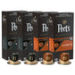 Peets Coffee Dark Roast Espresso Capsules Variety Pack, Intensity 10-11, 40 Count (4 Boxes of 10 Pods)