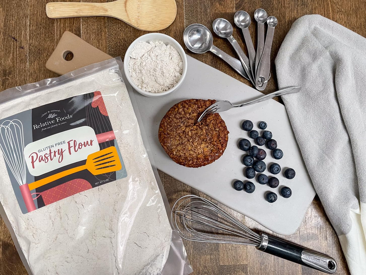Relative Foods Gluten Free Pastry Flour - Unique Blend of Teff & Chickpea - 48oz