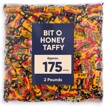 Bit O Honey Candy - 2 Pounds - Approx 175 Traditional Christmas Candy - Bulk Candy Individually Wrapped - Classic Candy - Chewy 