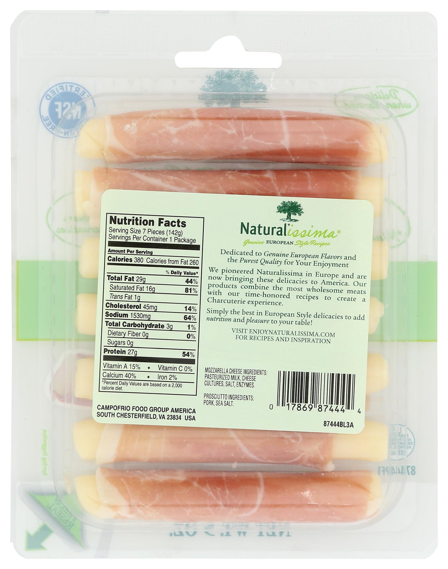 Naturalissima, Prosciutto Panino, 5 oz