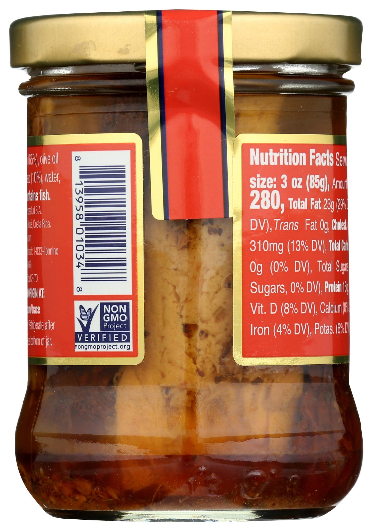 Tonnino Tuna Fillet With Sundried Tomatoes & Basil In Olive Oil, 6.3 Oz