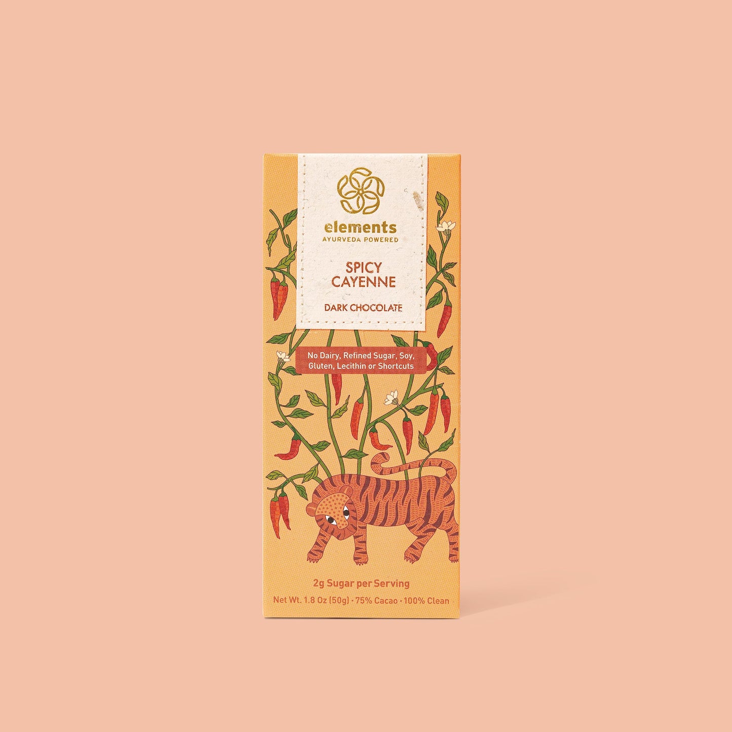 Elements Truffles Spicy Cayenne Chocolate Bar W/Cinnamon - Heavy Metal Tested-Dairy Free Chocolate Bars - Paleo, Gluten Free, No