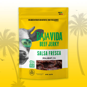BAJA BEEF Baja Beef Jerky, 100% All Natural, Keto, Gluten Free, 10g Protein, 2.5 oz Bag (Pack of 4)