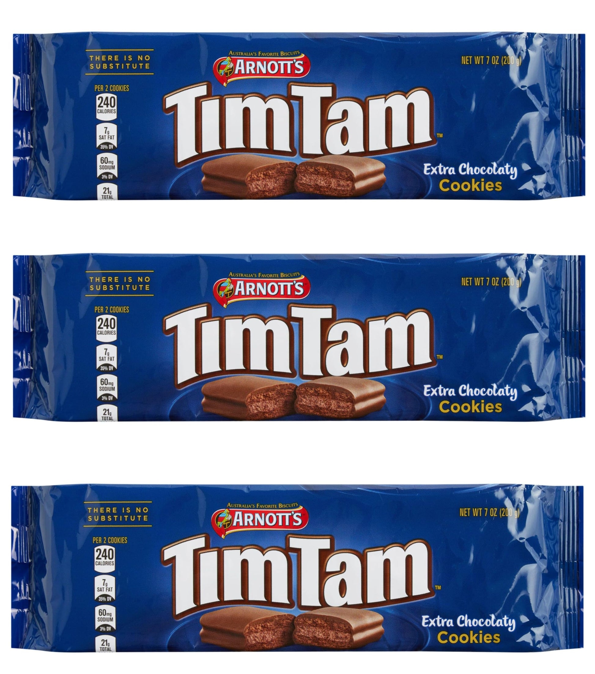 Tim Tam Extra Chocolaty (Pack of 3 x 200g Ea) Irresistable Chocolately Happiness, Made in Australia
