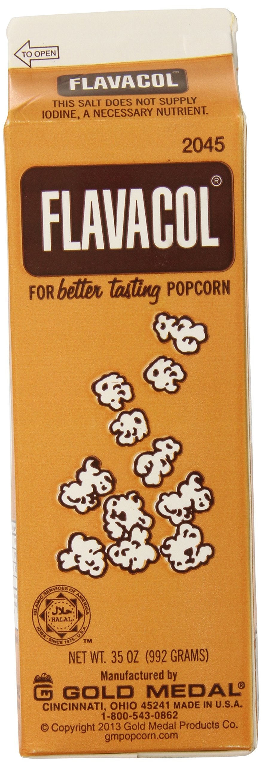 Gold Medal Prod. 2045 Flavacol Seasoning Popcorn Salt 35oz.
