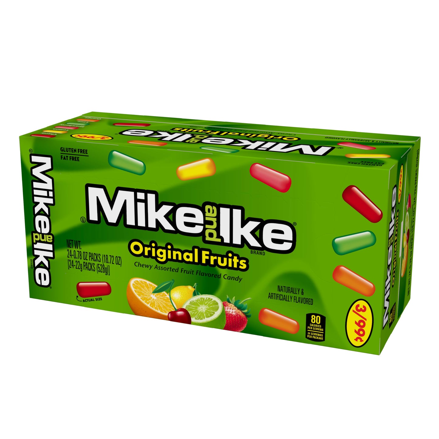 Mike and Ike Original Fruits Candy, 0.78 Ounce Box (Pack of 24-18.72 Ounce Total), Vending Machine Candy