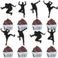 Ercadio Jazz Dancers Cupcake Toppers - 30 Pack, Black Glitter, Cardstock, Model 005, Music Theme Party Decorations